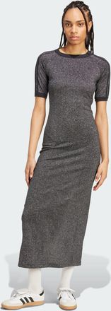 adidas Originals Womens Adicolor Holiday Glitter 3-Stripes Dress - Black - Size X-Small