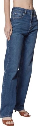 John Richmond Rechte pijp Medium Blauwe Hoge Taille Jeans - Dames - Loose Fit Jeans - Blauw - W25 - Katoen - Jeans