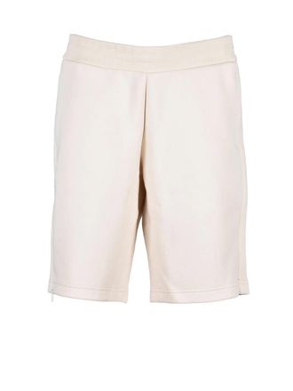 Emporio Armani White Cotton-Blend Sweatshirt Shorts