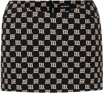 Misbhv logo-print miniskirt - women - Polyamide/Polyester/Spandex/Elastane/Spandex/Elastane - S - Black