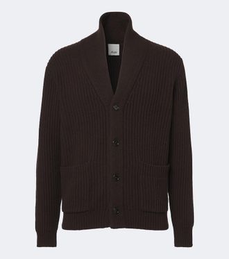 Allude Ribbed-knit wool and cashmere cardigan