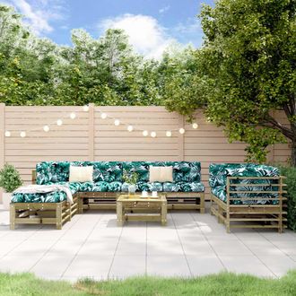 vidaXL Vidaxl - Juego De Muebles De Jard&iacute;n 9 Pzas Madera De Pino Impregnada