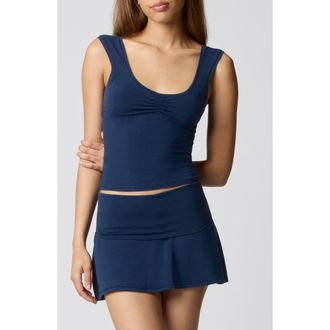 Florence By Mills Ruched Bust Cotton Blend Tank in Navy at Nordstrom, Size Xx-Small