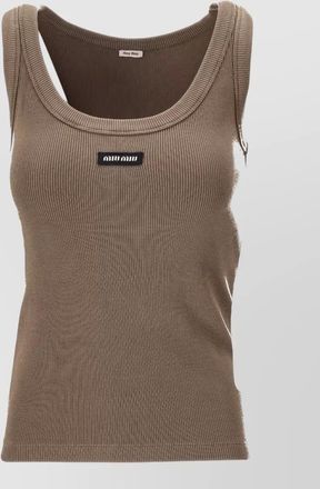 Miu Miu ribbed jersey top scoop neck sleeveless
