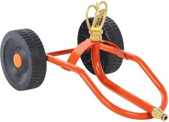 vidaXL Trineo De Aspersores Con Ruedas Y Cabezal Giratorio Acero Rojo Vidaxl