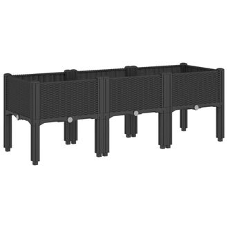 vidaXL Jardinera Con Patas Pp Negro 120x40x42 Cm Vidaxl