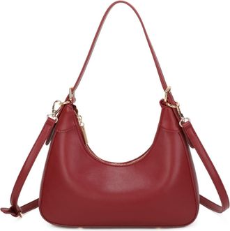 Generic Classic Faux Leather Hobo Bag, Shoulder Crossbody Purse with Gold Hardware, Fashion Handbag for Women (Red)