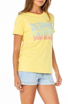 Roxy Sandy Beaches Graphic T-Shirt in Lemon Drop at Nordstrom, Size Xx-Large