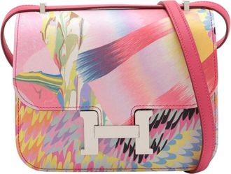 Herm&egrave;s Borsa a tracolla Constance III 18 Limited Edition mini in pelle Swift e seta 2021 - Multicolore