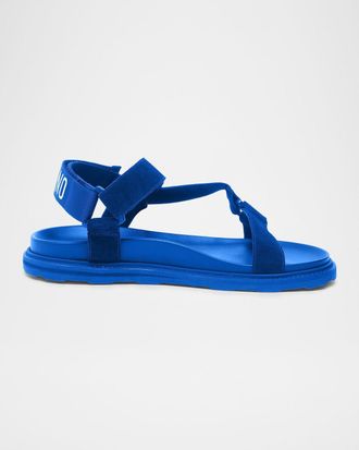 Moschino Men & apos;s Logo Leather Sandals