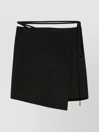 Sportmax virgin wool asymmetric wrap mini skirt