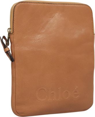 Chloé Brown Leather Clutch Bag (Pre-Owned)