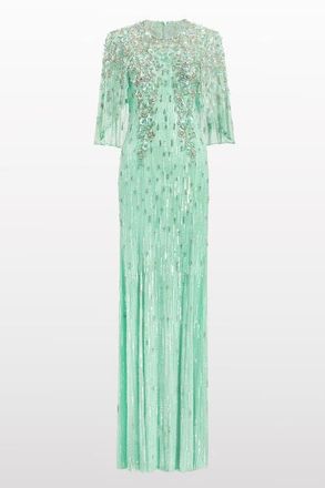 Jenny Packham Astra Sequin-Embellishment Maxi Dress in Mint at Nordstrom, Size 16 Uk