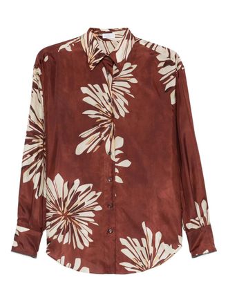 Brunello Cucinelli floral print shirt - Bruin