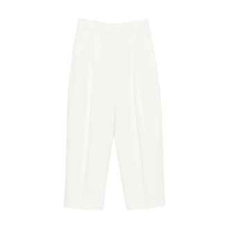 Via Masini 80 M648Lr860 Rechte Broek - Dames - Broeken - Wit - Maat: 2XL Katoen
