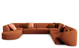 BLOOMINGLOFT 8-Sitzer Design-Panoramasofa Chiara Chenille - Rechts