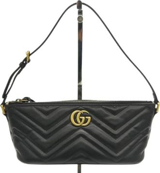 Gucci Pre-owned Vintage Schoudertas - Dames - Vintage Schoudertas - Zwart - ONE Size - Leer - Vintage