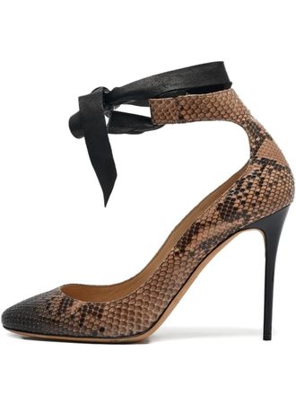 Jimmy Choo London 100mm ankle-tie pumps - Brown