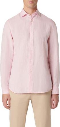 Bugatchi Axel Linen Button-Up Shirt in Pink at Nordstrom Rack, Size Xxx-Large