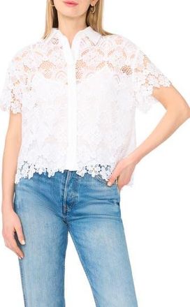 Ted Baker Lace Button-Up Shirt in Ultra White at Nordstrom Rack, Size 10