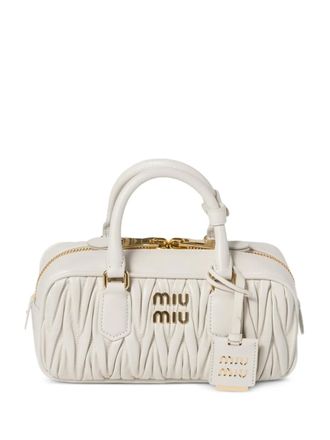 Miu Miu Arcadie matelass&eacute; nappa leather bag - Wit