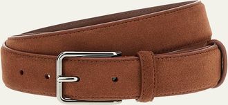 Loro Piana Mens Monterey 32mm Suede Belt
