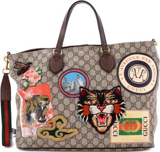 Gucci Courrier Convertible Soft Open GG Coated Canvas with Applique Large tote bag - Bruin