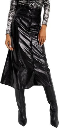Isabel Marant Eco Leren Midi Rok - Dames - Midirokken - Zwart - XS - Leer - Rokken