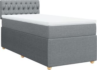 vidaXL Cama Box Spring Con Colch&oacute;n Tela Gris Claro 90x200 Cm Vidaxl