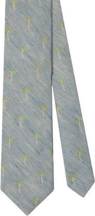 Robert Talbott Robert Palm Silk Linen Best of Class Necktie in Blue at Nordstrom
