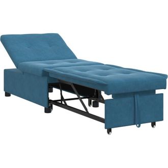 vidaXL Sof&aacute; Cama Azul 67 X 194 X 38 Cm Terciopelo Vidaxl