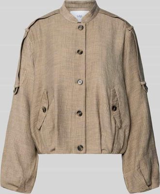 Vero Moda Jacke aus Viskose-Mix mit Stehkragen Modell RINA in Taupe, Gr&ouml;&szlig;e 36