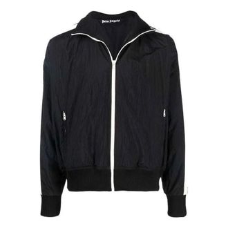 Palm Angels Nylon Track Jacket Black Off-White PMBD030C99FAB0011001