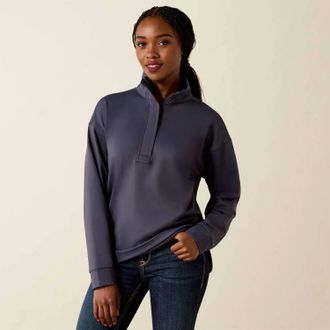 Ariat Breeze Logo Half Zip Sweatshirt In Blue Ombre