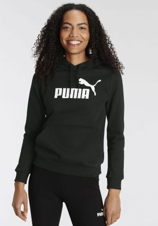 Puma Kapuzensweatshirt PUMA ESS LOGO HOODIE FL, Damen, Gr. XS, schwarz (puma schwarz), Fleece, Obermaterial: 66% Baumwolle, 34% Polyester, meliert, regular