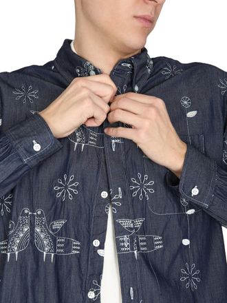 Engineered Garments Bird Embroidery Shirt - Blue