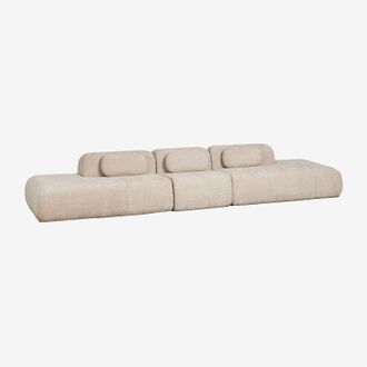 Sklum Sof&aacute; Modular De 3 Piezas Con Doble Div&aacute;n En Chenilla Envasado Al Vac&iacute;o Merida Sklum