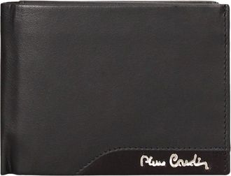 Pierre Cardin Compacte Leren Portemonnee - Heren - Accessoires - Zwart - Maat: ONE Size Leer