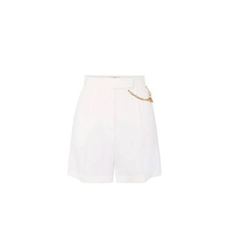 Elisabetta Franchi Dames, Korte broeken, Wit, Maat: XS Gabardine