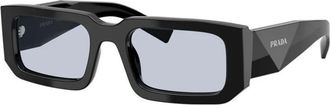 Prada Stijlvolle zonnebril met blauwe lenzen - unisex - Zonnebrillen - Zwart - 53 MM - Accessoires