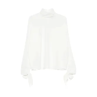 Emporio Armani High Neck Bow-Detail Blouse - female - Emporio Armani - Blouses - White - XS - Blouses & Shirts