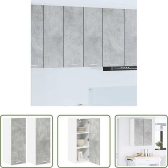 vidaXL Armadio appeso - Armadio pensile 2 pcs Grigio Cemento e Bianco 30 x 31 x 80 cm