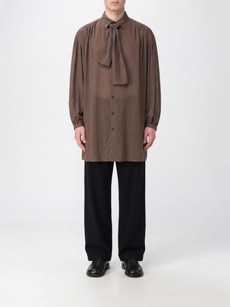 Yohji Yamamoto Long-Sleeved Shirt in Polyester Chiffon with Scarf Collar