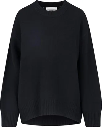 Lisa Yang Black Relaxed Fit Crew Neck Knit Sweater