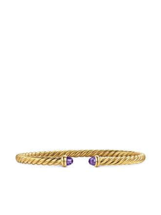 David Yurman 18kt geelgouden Cablespira armband met amethist