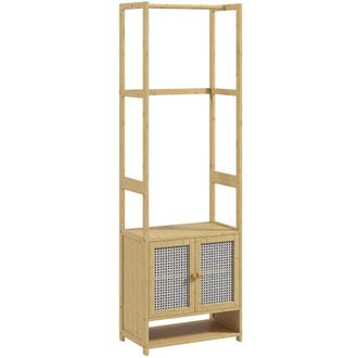HOMCOM Perchero 53x31x168 cm madera natural