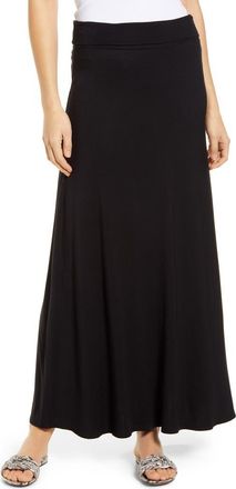 Loveappella Roll Top Maxi Skirt in Black at Nordstrom, Size X-Small