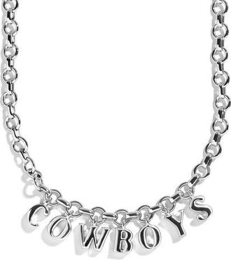 BaubleBar Dallas Cowboys Wordmark Charm Necklace in Silver at Nordstrom