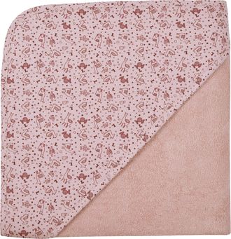 Wörner Südfrottier Kapuzenhandtuch »Lamas altrosa Kapuzenbadetuch 100/100« obere Lage der Kapuze aus bedrucktem Single-Jersey