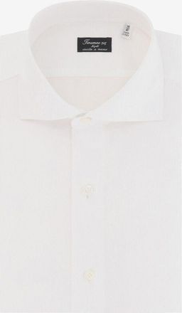 Finamore Einfarbiges Hemd aus Baumwolle Edoardo Napoli Fit